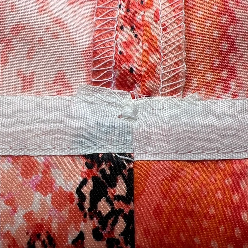 Women’s Snake Skin Print Pencil Skirt Orange Peach Black Sz 8 Statement Y2K